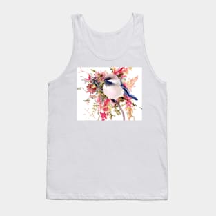 Chickadee and Flowers Tank Top